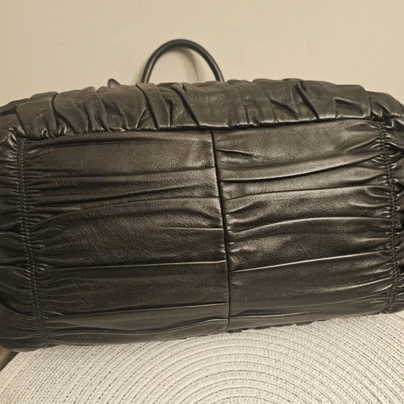 Prada Nappa Gaufre Ruched Leather Tote - Picture 13 of 14